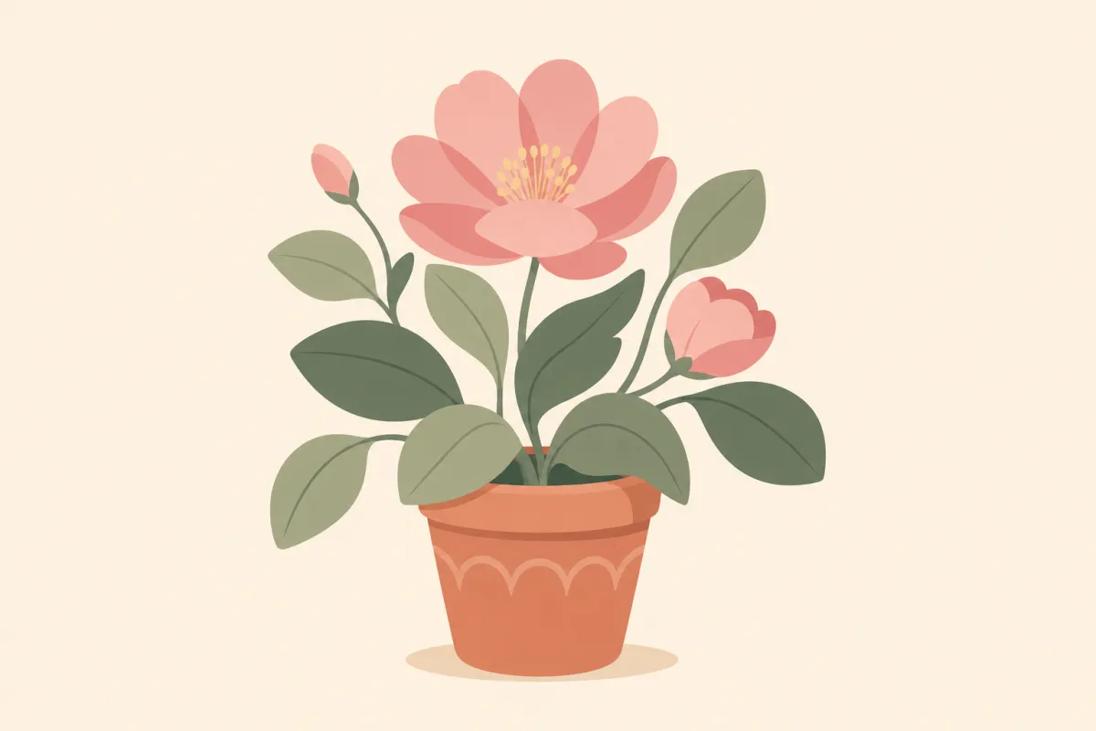 Plante i blomst i en potte